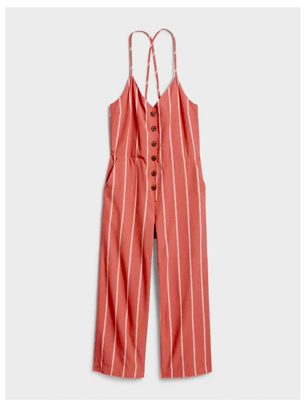 GAP Pink and White Striped Women’s Jumpsuit 0